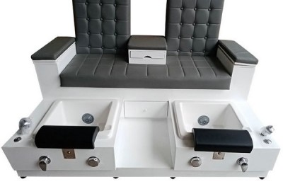 Double pedicure foot massage bowl chair nail bar furniture sofa spa tub station manicure benches