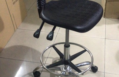 Adjustable Metal Anti-static Workshop Task Chair ESD PU Foam Laboratory Seating Industrial Stool Foot ring Wheels