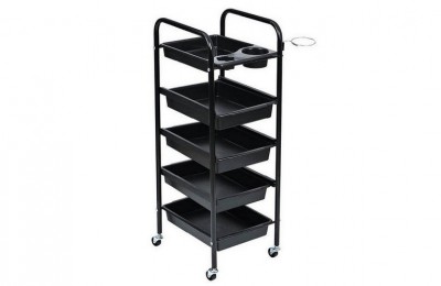 Wholesale iron hair salon trolley makeup storage cart with drawers for manicure pedicure