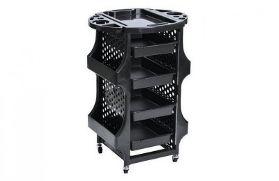 Durable Plastic barber styling equipment rolling storage tray cart beauty salon trolley