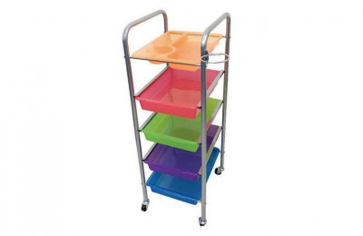 Cheap metal hair stylist color trolley salon rolling cart storage on wheels barber furniture