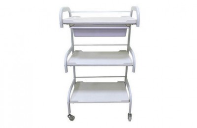 White Skin Care Utility Cart Beauty Manicure Rolling Storage Tray Cart Spa Pedicure Trolley