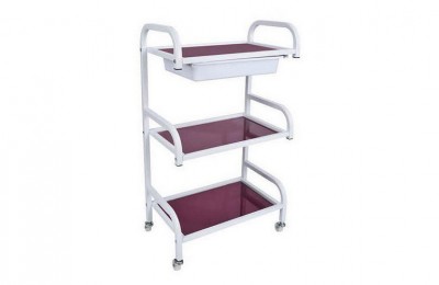 Metal Beauty 3-Shelf Trolley Salon Rolling Storage Cart Tray Spa Pedicure Stations