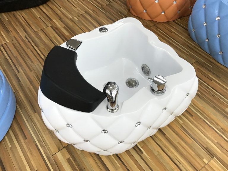 White pedicure spa tub bowl pedicure sink foot wash massage station