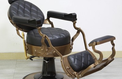 High quality beauty salon furniture gold reclining hair styling chairs hydraulic hairdressing seat in Guangzhou