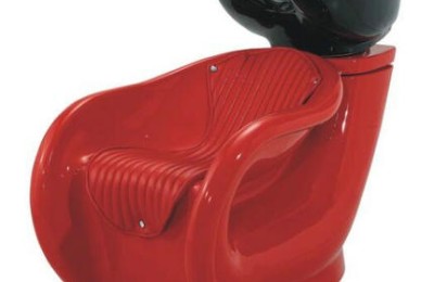 Guangzhou high standard red shampoo bowl hair backwash units reclining salon sinks