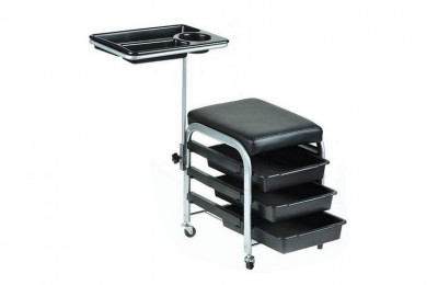 Metal manicure station pedicure stool nail trolley salon chair beauty rolling storage tray cart