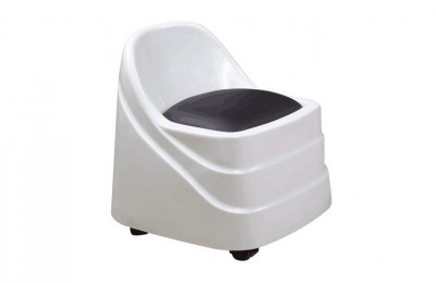 White Fiber Glass technician stool for spa pedicure chair foot massage station