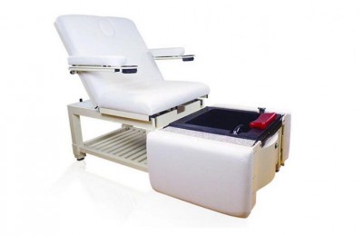 Folded manicure pedicure chairs foot spa massage station salon bed with bowls