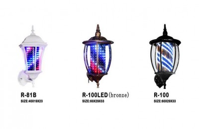 Barber Pole LED Light Porch Style Hair Salon Barber Shop Open Sign Rotating Red White Blue Spinning LED Strips
