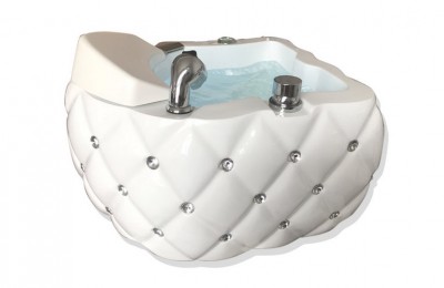 White pedicure spa tub bowl pedicure sink foot wash massage station basin