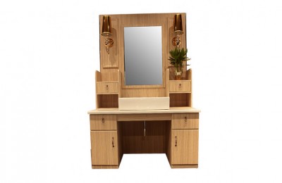Beauty styling station wooden counter salon mirror wash basin table