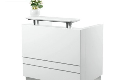 White nail station reception front desk beauty table checkout counter salon furniture
