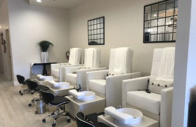 Elegant manicure spa sofa station nail salon furniture fabric foot massage chair pedicure supplies