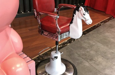 Cartoon Horse Baby Hairdressing Seating Station Styling Stool Children Barber Hydraulic Kids Salon Haircut Chair